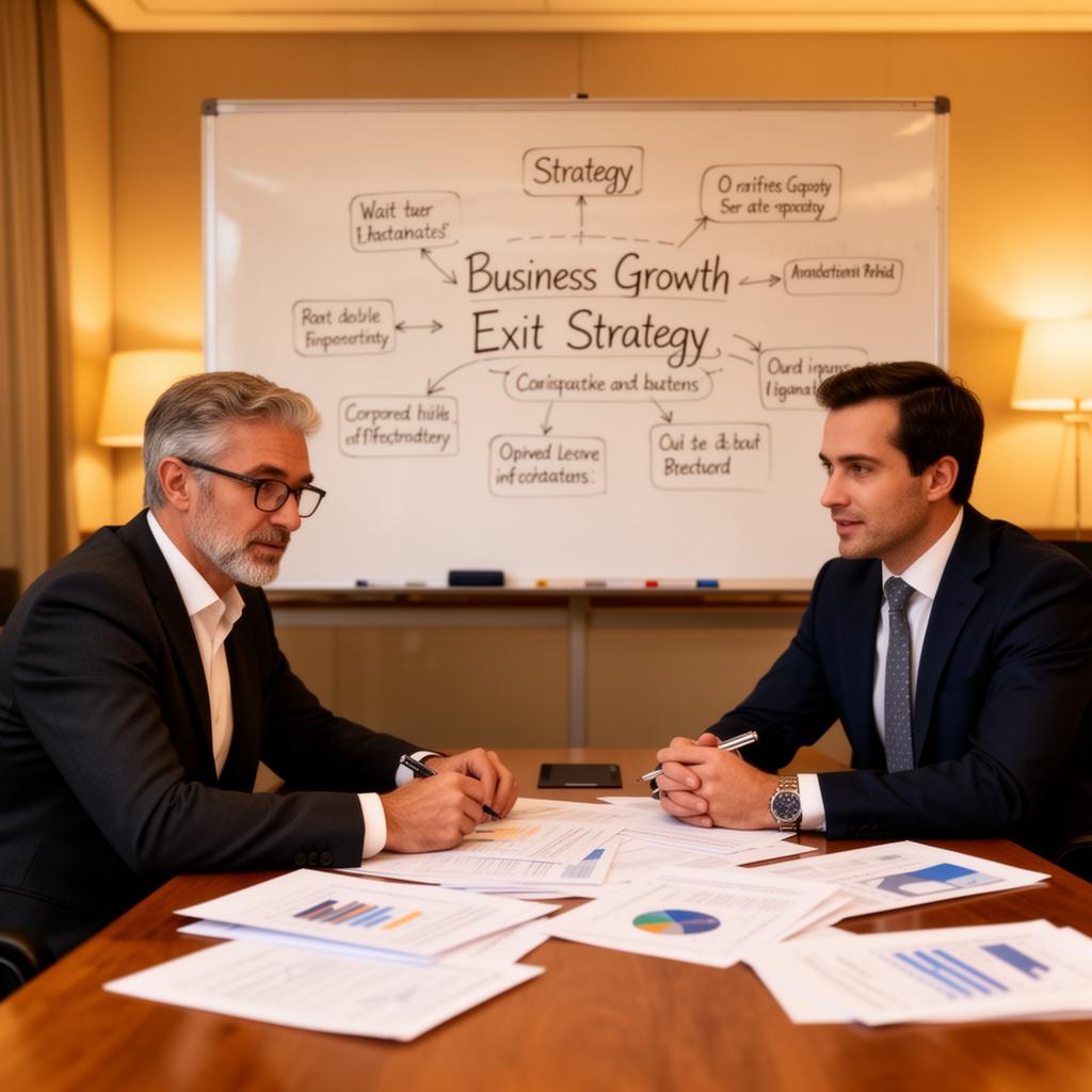 Founder planning business growth and exit strategy with an equity partner